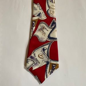 Rene CHAGAL Handmade Tie - Red silk material